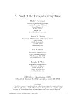 Báo cáo toán học: "A Proof of the Two-path Conjecture" pps