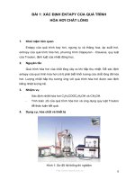 XÁC ĐỊNH ENTAPY CỦA QUÁ TRÌNH HÓA HƠI CHẤT LỎNG pptx