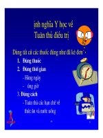 Bài giảng điều trị HIV : Tuân thủ điều trị part 2 pot