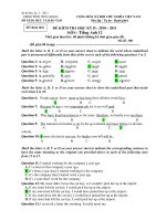 ĐỀ KIỂM TRA HỌC KỲ II : 2010 – 2011 MÔN : Tiếng Anh 12 - Mã đề : 001 docx