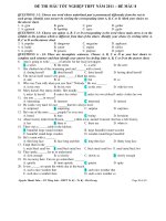 ĐỀ THI MẪU TỐT NGHIỆP THPT NĂM 2011 – ĐỀ MẪU 8 docx