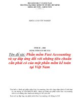 Tên đề tài: Phần mềm Fast Accounting và sự đáp ứng đối với những tiêu chuẩn cần phải có của một phần mềm kế toán tại Việt Nam docx