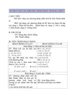 Giáo án Đại Số lớp 8: LUYỆN TẬP CÁC PHƯƠNG PHÁP PHÂN TÍCH ĐA THỨC ppt