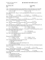 ĐỀ THI THỬ TNPT MÔN VẬT LÝ - TRƯỜNG THPT PHAN BỘI CHÂU doc