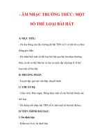 Giáo án Âm nhạc lớp 7 : Tên bài dạy : - ÂM NHẠC THƯỜNG THỨC: MỘT SỐ THỂ LOẠI BÀI HÁT doc