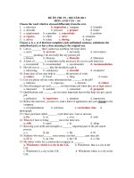 ĐỀ ÔN THI TN – ĐH NĂM 2011 MÔN: ANH VĂN – A4 pptx