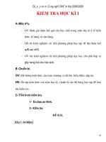 Giáo án Công nghệ lớp lớp 9 : Tên bài dạy : KIỂM TRA HỌC KÌ 1 docx