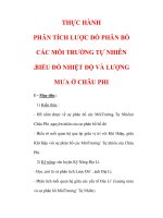 Giáo án Địa Lý 7 : Tên bài dạy : THỰC HÀNH PHÂN TÍCH LƯỢC ĐỒ PHÂN BỐ CÁC MÔI TRƯỜNG TỰ NHIÊN .BIỂU ĐỒ NHIỆT ĐỘ VÀ LƯỢNG MƯA Ở CHÂU PHI doc