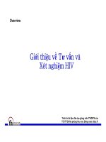 Bài giảng điều trị HIV : Giới thiệu về Tư vấn và Xét nghiệm HIV part 1 ppt