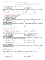 ĐỀ THI TỐT NGHIỆP MÔN VẬT LÝ THỜI Gian: 60 Phút - Mã đề : 001 docx