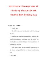 Giáo án Địa lý lớp 9 : Tên bài dạy : PHÁT TRIỂN TỔNG HỢP KINH TẾ VÀ BẢO VỆ TÀI NGUYÊN MÔI TRƯỜNG BIỂN-ĐẢO (Tiếp theo) pptx
