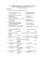 KỲ THI THỬ TỐT NGHIỆP TRUNG HỌC PHỔ THÔNG NĂM 2011 Môn thi: TIẾNG ANH - Mã đề thi 654 ppsx