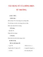 Giáo án Vật lý lớp 9 : Tên bài dạy : TÁC DỤNG TỪ CỦA DÒNG ĐIỆNTỪ TRƯỜNG. doc
