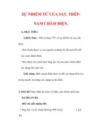 Giáo án Vật lý lớp 9 : Tên bài dạy : SỰ NHIỄM TỪ CỦA SẮT, THÉPNAM CHÂM ĐIỆN. docx