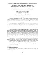 NGHIÊN CỨU ỨNG DỤNG PHẦN MỀM MIKE 11 TRONG TÍNH TOÁN MÔ PHỎNG CHẤT LƯỢNG NƯỚC pptx