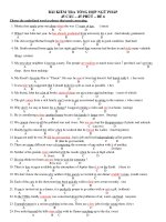 BÀI KIỂM TRA TỔNG HỢP NGỮ PHÁP 45 CÂU – 45 PHÚT – ĐỀ 6 potx