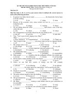 KỲ THI THỬ TỐT NGHIỆP TRUNG HỌC PHỔ THÔNG NĂM 2011 Môn thi: TIẾNG ANH - Mã đề thi 139 pot