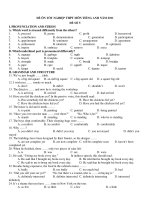 ĐỀ ÔN TỐT NGHIỆP THPT MÔN TIẾNG ANH NĂM 2011 - ĐỀ SỐ 5 potx