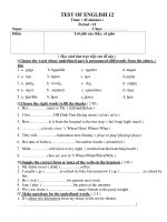 TEST OF ENGLISH 12 Time: ( 45 minutes ) pdf