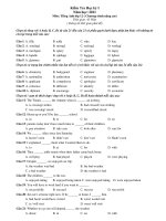 Kiểm Tra Học kỳ I Năm học: 2011 Môn: Tiếng Anh lớp 12 potx