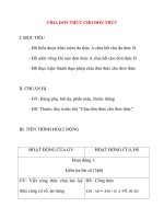Giáo án Đại Số lớp 8: CHIA ĐƠN THỨC CHO ĐƠN THỨC doc