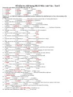 Đề kiểm tra chất lượng HK II Môn: Anh Văn – Test 4 ppt