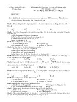 KỲ THI KHẢO SÁT CHẤT LƯỢNG GIỮA HỌC KỲ I NĂM HỌC 2010 - 2011 Môn Thi: Vật lý - Mã đề: 343 pot
