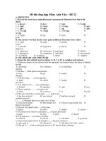 Đề thi tổng hợp Môn: Anh Văn – Đề 22 ppsx