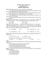 Đề thi môn: Vật lý – Đề 1 TRƯỜNG THPT NGÔ QUYỀN ppsx