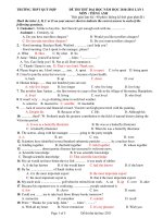 ĐỀ THI THỬ ĐẠI HỌC NĂM HỌC 2010-2011 LẦN 1 MÔN : TIẾNG ANH doc