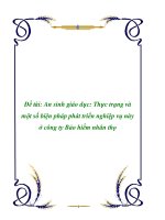 Đề tài: An sinh giáo dục: Thực trạng và một số biện pháp phát triển nghiệp vụ này ở công ty Bảo hiểm nhân thọ pdf