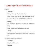 Giáo án Hóa học lớp 9 : Tên bài dạy : LUYỆN TẬP CHƯƠNG II: KIM LOẠI ppt