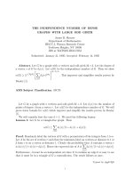 Báo cáo toán học: "THE INDEPENDENCE NUMBER OF DENSE GRAPHS WITH LARGE ODD GIRTH" ppsx