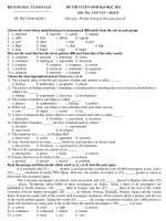 ĐỀ THI TUYỂN SINH ĐẠI HỌC 2011 Môn Thi: ANH VĂN – ĐỀ SỐ 4 ppsx