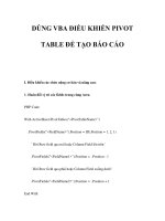 DÙNG VBA ĐIỀU KHIỂN PIVOT TABLE ĐỂ TẠO BÁO CÁO ppsx