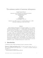 Báo cáo toán học: "The minimum number of monotone subsequences" pptx