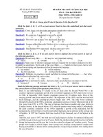 ĐỀ KIỂM TRA CHẤT LƯỢNG ĐẠI HỌC Lần 1 - Năm học 2010-2011 doc