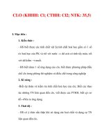Giáo án Hóa học lớp 9 : Tên bài dạy : CLO (KHHH: Cl; CTHH: Cl2; NTK: 35,5) pptx