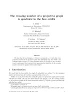 Báo cáo toán học: "The crossing number of a projective graph is quadratic in the face–width" doc