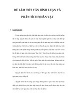 ĐỂ LÀM TỐT VĂN BÌNH LUẬN VÀ PHÂN TÍCH NHÂN VẬT pptx