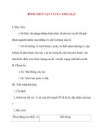 Giáo án Hóa Học lớp 12: TÍNH CHẤT VẬT LÍ CỦA KIM LOẠI ppsx