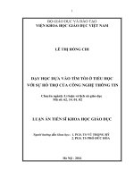 Dạy học dựa vào tìm tòi ở tiểu học với sự hỗ trợ của công nghệ thông tin