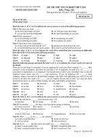 KỲ THI THỬ TN THPT NĂM HỌC 2010- 2011 Môn thi : TIẾNG ANH - Mã đề: 326 doc