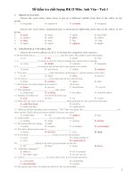 Đề kiểm tra chất lượng HK II Môn: Anh Văn – Test 1 ppsx