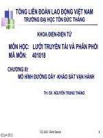 LƯỚI ĐIỆN TRUYỀN TẢI VÀ PHÂN PHỐI - MÔ HÌNH ĐƯỜNG DÂY, KHẢO SÁT VẬN HÀNH ppt