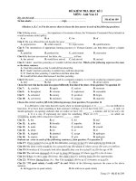 ĐỀ KIỂM TRA HỌC KÌ 1 MÔN: Anh Van 12 - Mã đề thi 109 pps
