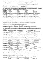 ĐỀ THI HỌC KỲ 1 – MÔN ANH VĂN - LỚP 12 ppsx