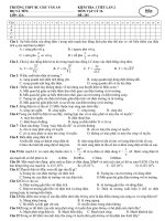 KIỂM TRA 1 TIẾT LẦN 2 MÔN VẬT LÝ 12 - ĐỀ: 201 ppsx