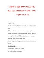 Giáo án môn Toán lớp 7 : Tên bài dạy : TRƯỜNG HỢP BẰNG NHAU THỨ HAI CỦA TAM GIÁC CẠNH – GÓC – CẠNH ( C-G-C) ppt