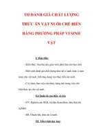 Giáo án Công nghệ lớp 7 : Tên bài dạy : TH ĐÁNH GIÁ CHẤT LƯỢNG THỨC ĂN VẬT NUÔI CHẾ BIẾN BẰNG PHƯƠNG PHÁP VI SINH VẬT pptx